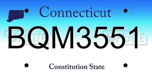 BQM3551 Connecticut License Plate