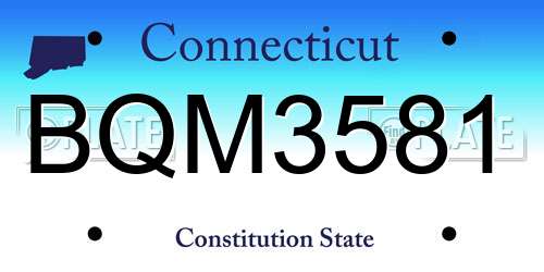 BQM3581 Connecticut License Plate