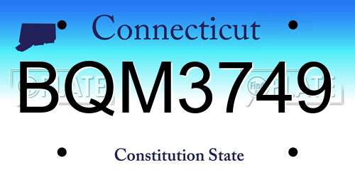 BQM3749 Connecticut License Plate