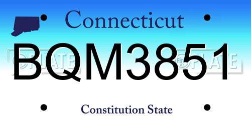 BQM3851 Connecticut License Plate