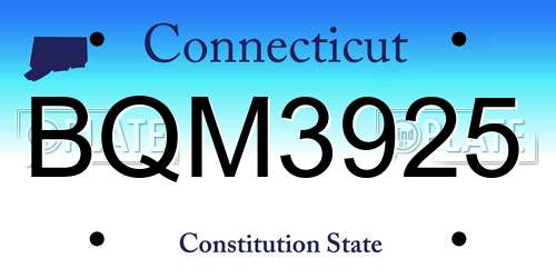 BQM3925 Connecticut License Plate