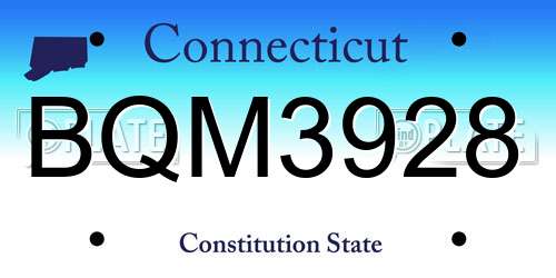 BQM3928 Connecticut License Plate