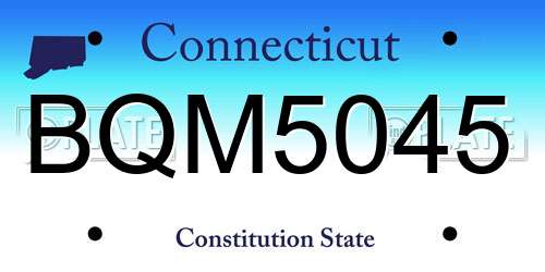 BQM5045 Connecticut License Plate