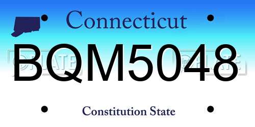 BQM5048 Connecticut License Plate