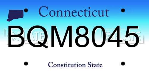 BQM8045 Connecticut License Plate