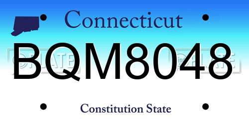 BQM8048 Connecticut License Plate