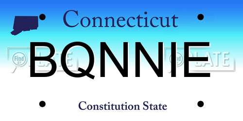 BQNNIE Connecticut License Plate