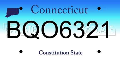 BQO6321 Connecticut License Plate