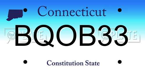 BQOB33 Connecticut License Plate
