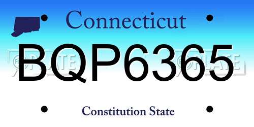 BQP6365 Connecticut License Plate