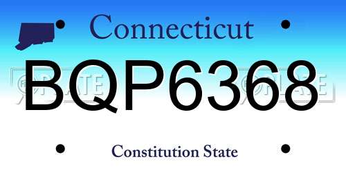 BQP6368 Connecticut License Plate