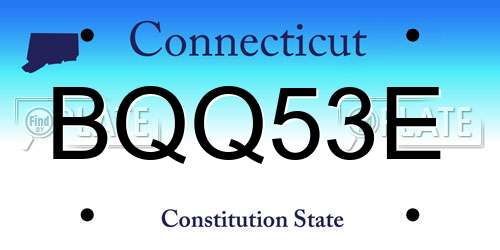 BQQ53E Connecticut License Plate