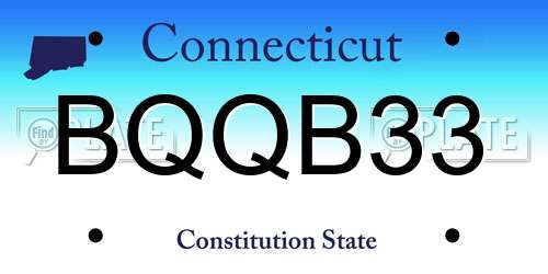 BQQB33 Connecticut License Plate