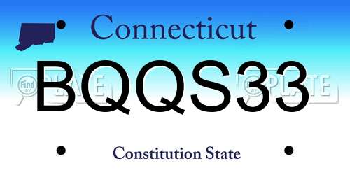 BQQS33 Connecticut License Plate