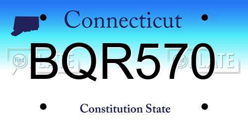 BQR570 Connecticut License Plate