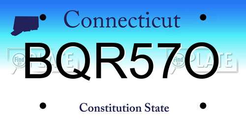 BQR57O Connecticut License Plate