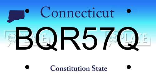 BQR57Q Connecticut License Plate