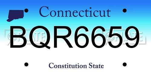 BQR6659 Connecticut License Plate