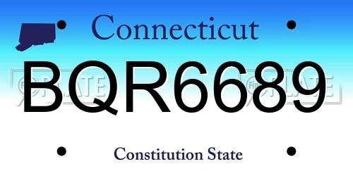 BQR6689 Connecticut License Plate