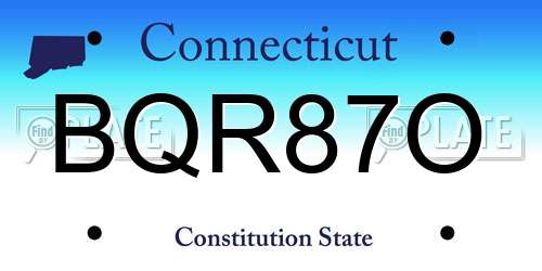 BQR87O Connecticut License Plate
