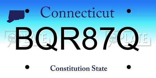BQR87Q Connecticut License Plate