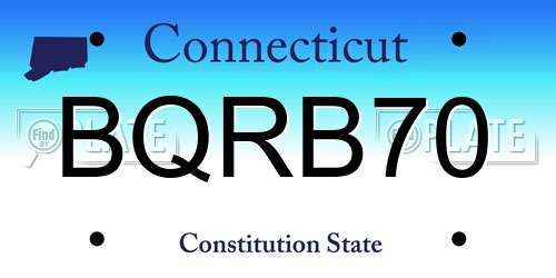 BQRB70 Connecticut License Plate