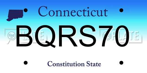 BQRS70 Connecticut License Plate