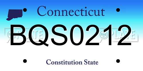 BQS0212 Connecticut License Plate
