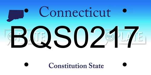 BQS0217 Connecticut License Plate