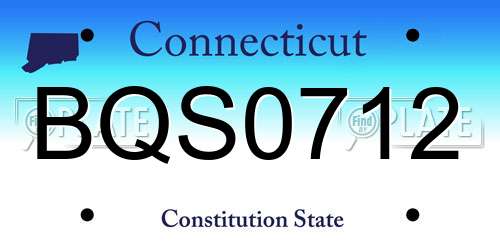 BQS0712 Connecticut License Plate