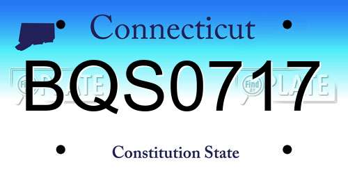 BQS0717 Connecticut License Plate
