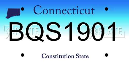 BQS1901 Connecticut License Plate