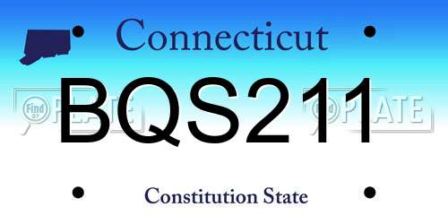 BQS211 Connecticut License Plate