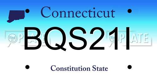 BQS21I Connecticut License Plate