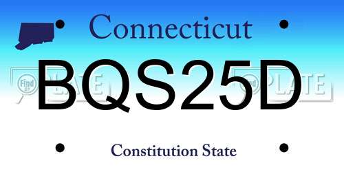 BQS25D Connecticut License Plate