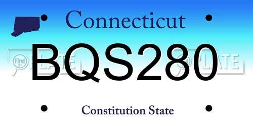 BQS280 Connecticut License Plate