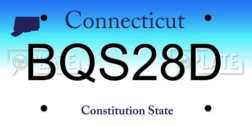 BQS28D Connecticut License Plate