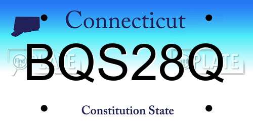 BQS28Q Connecticut License Plate