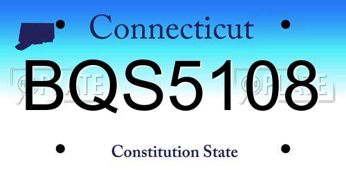 BQS5108 Connecticut License Plate
