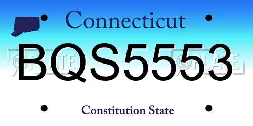 BQS5553 Connecticut License Plate