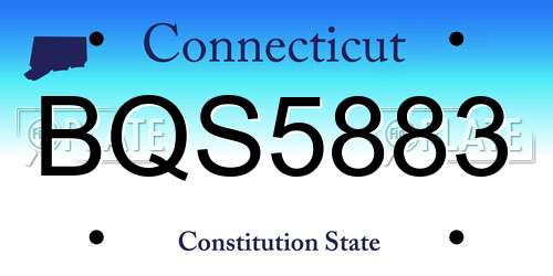 BQS5883 Connecticut License Plate