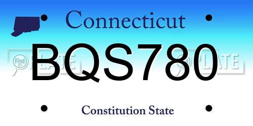 BQS780 Connecticut License Plate