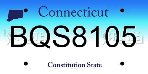 BQS8105 Connecticut License Plate