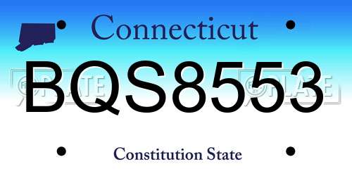 BQS8553 Connecticut License Plate