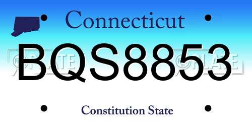 BQS8853 Connecticut License Plate