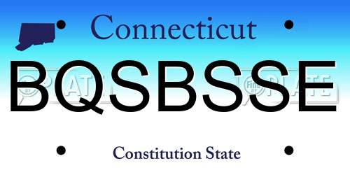 BQSBSSE Connecticut License Plate
