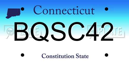 BQSC42 Connecticut License Plate