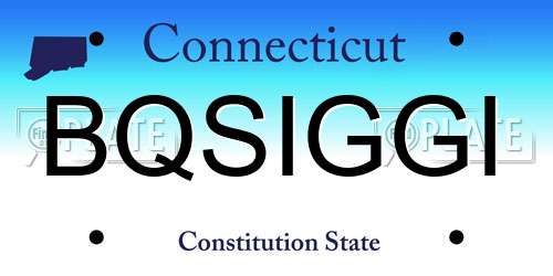 BQSIGGI Connecticut License Plate