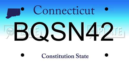 BQSN42 Connecticut License Plate
