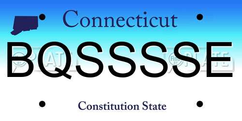 BQSSSSE Connecticut License Plate